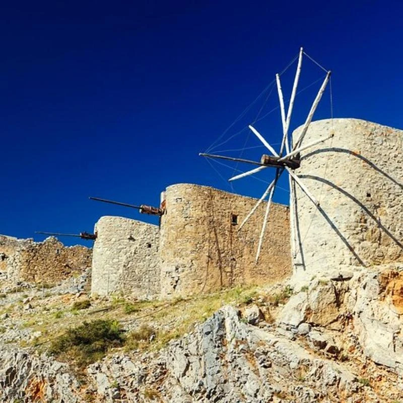 Traditional windmills at Lasithi Plateau in Crete